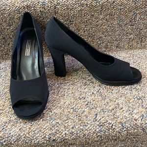 3/$39 - Amanda Smith Black Cloth Peep Toe Shoes